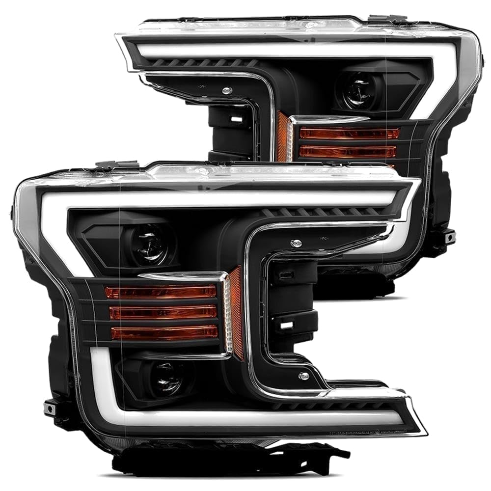 880186 AlphaRex USA Projector Headlamps Fits Ford F-150, Black (AXHL-FF18-PPTS-B-A)
