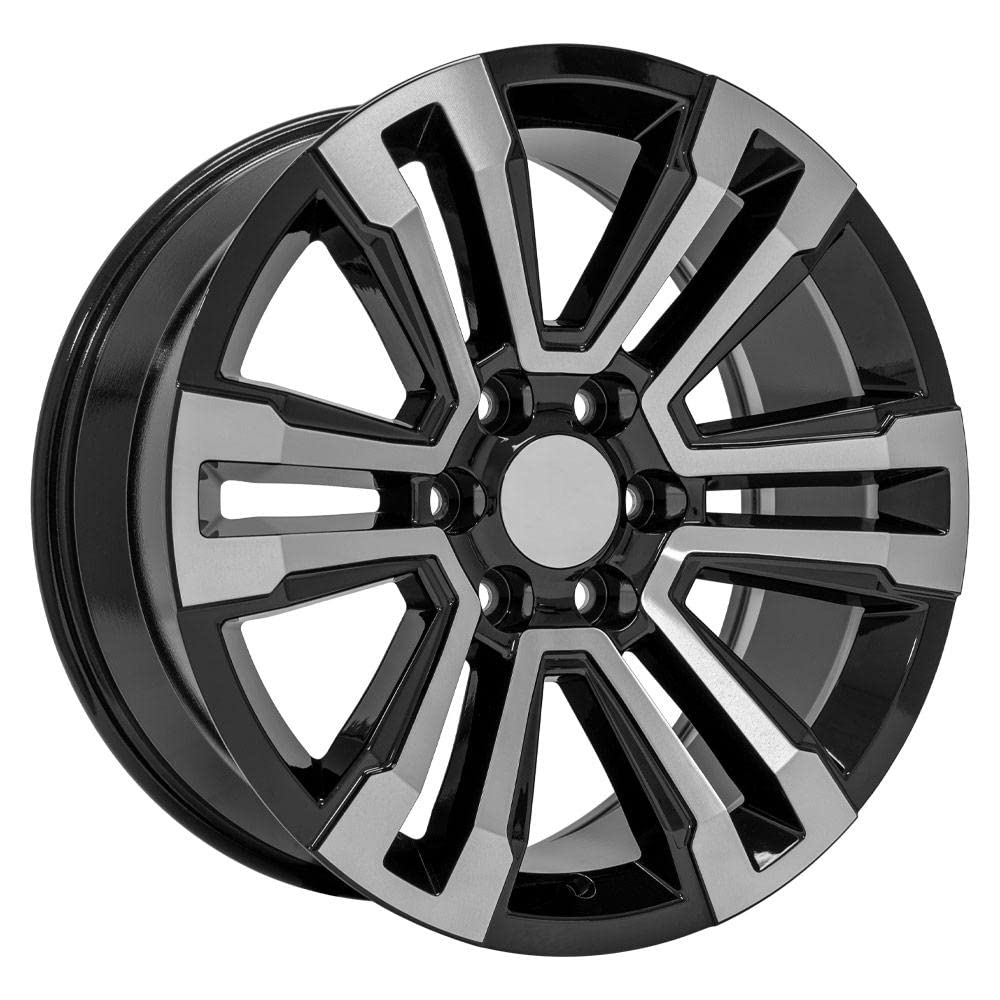 20 Inch OE Wheels CV44 Rim Fits Yukon Denali Style 6x139.7 20x9 Gloss Black Machined - Hollander 5822 (1)