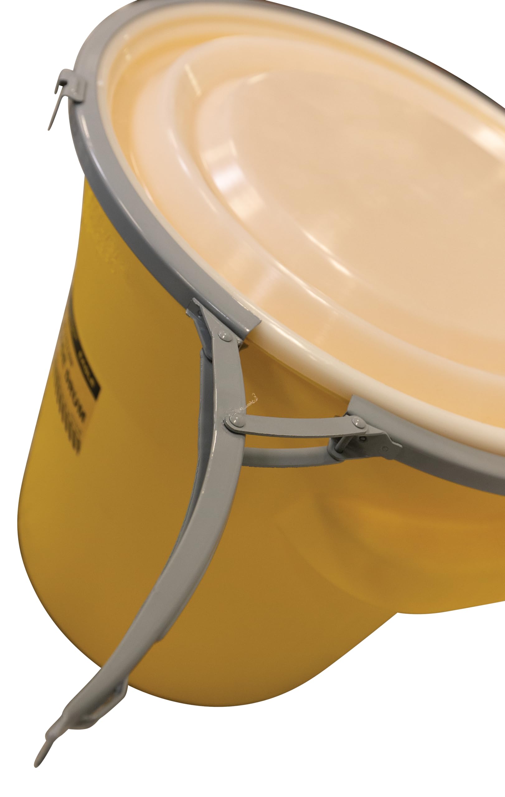 20 Gallon Eagle Plastic Drum with Lid, Metal Lever-Lock, 20.4"x20.9", Salvage Drum Made of Durable, Lightweight HDPE, Withstands Weather and Chemicals, Made in USA, Yellow, 1654