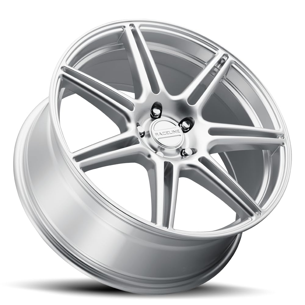 Apex Raceline Wheels Hyper Silver 20X8.5 5X120 +40mm 7 Spoke Aluminum Passenger Car Wheels, Replacement Car Rims