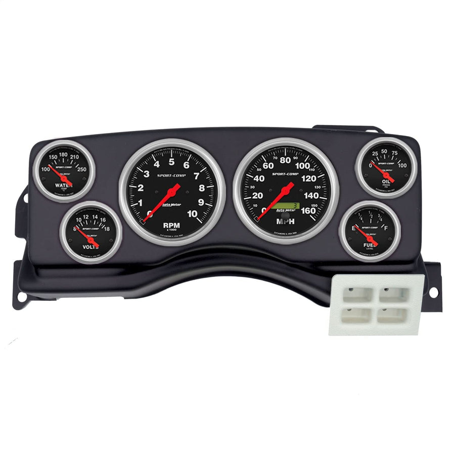 AutoMeter Dash Kit Direct Fit, (3 3/8" X2, 2 1/16" X4), Ford Mustang 87-89, Sport-Comp (2924-11)