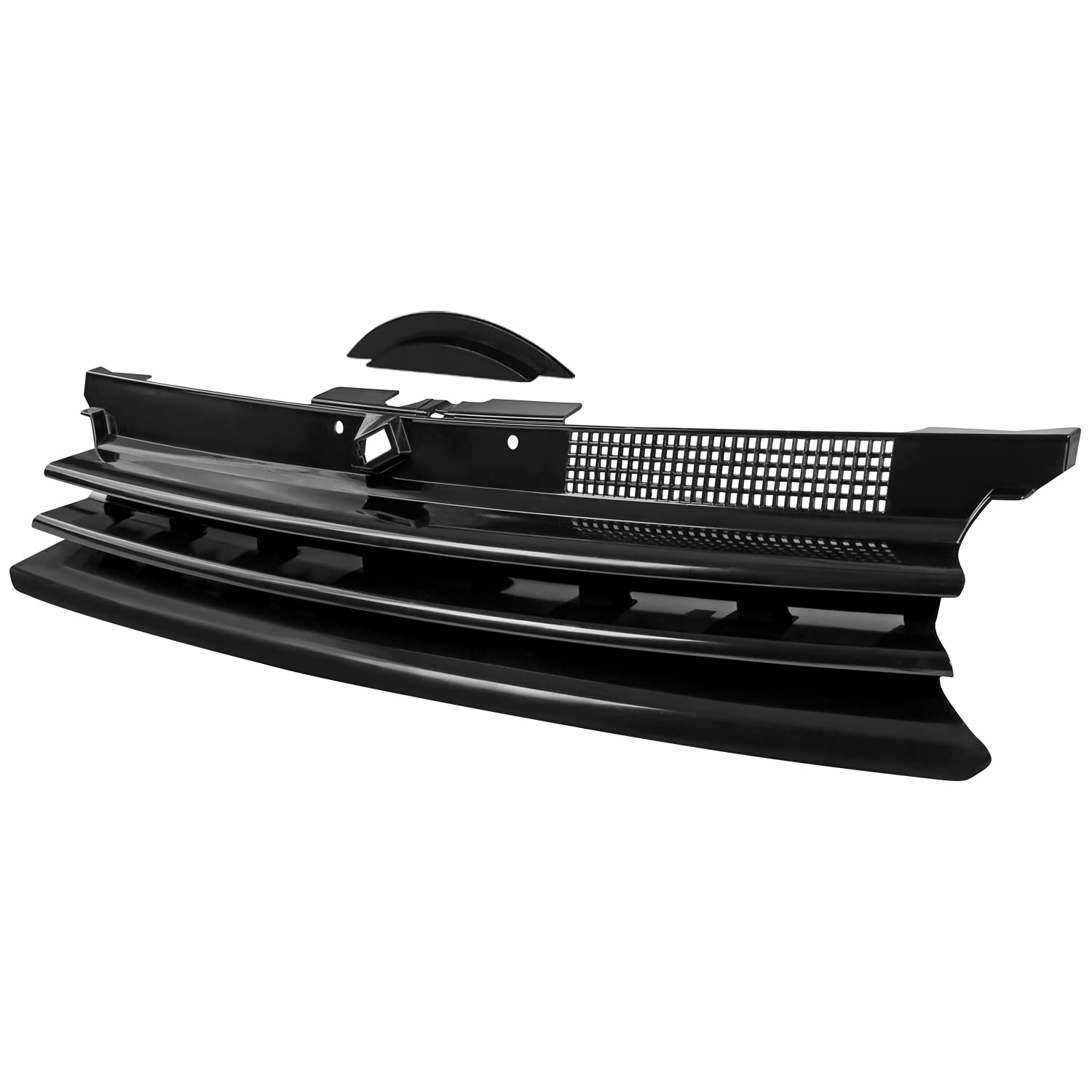 Spec-D Tuning Sport Glossy Black Front Hood Grille W/Notch Filler R32 Mk4 Compatible with 1999-2006 Volkswagen Golf Gti