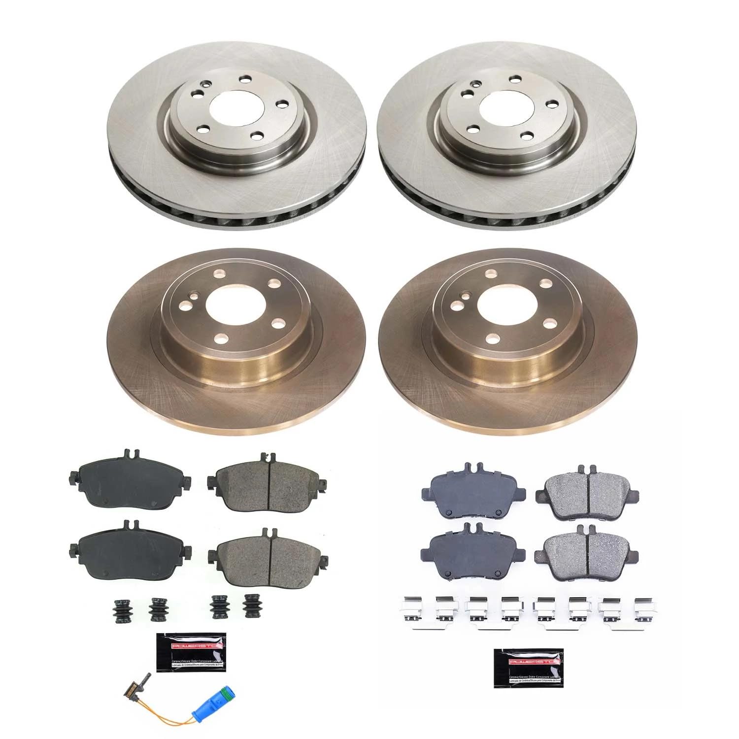 Power Stop KOE8262 Brake Kit-OE Front and Rear Brake Rotors & Ceramic Brake Pads For INFINITI QX30 2017-2019, Mercedes-Benz GLA250 2015-2020 [Model Specific]