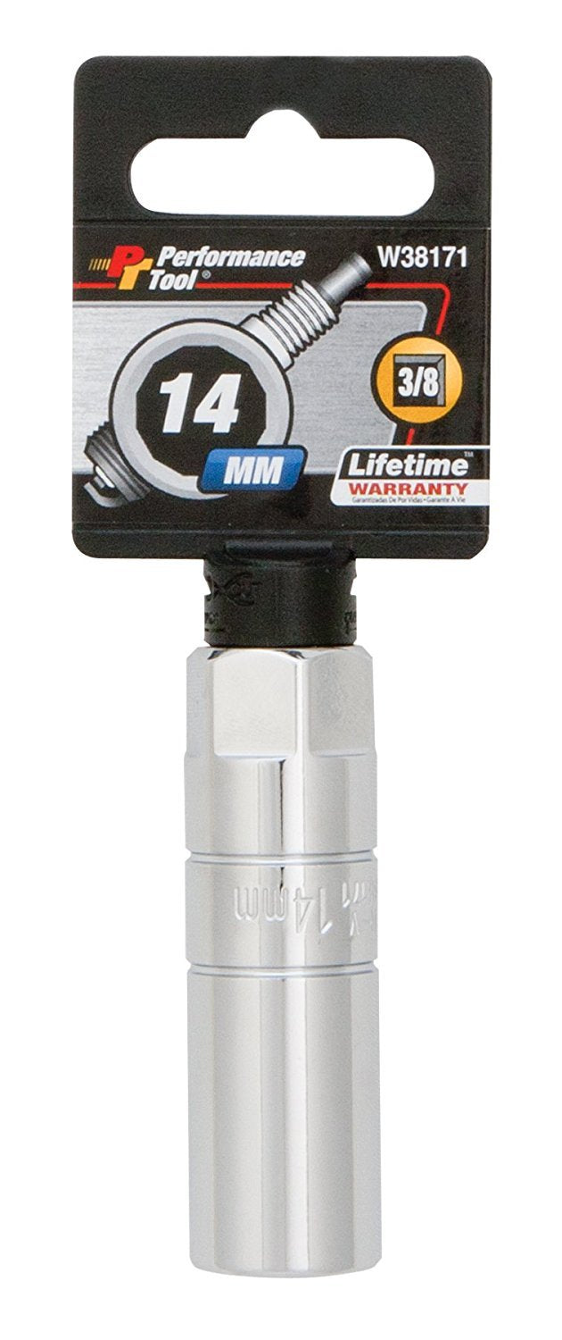 W38171 Performance Tool 3/8-Inch Drive 12-Point 14mm Spark Plug Socket