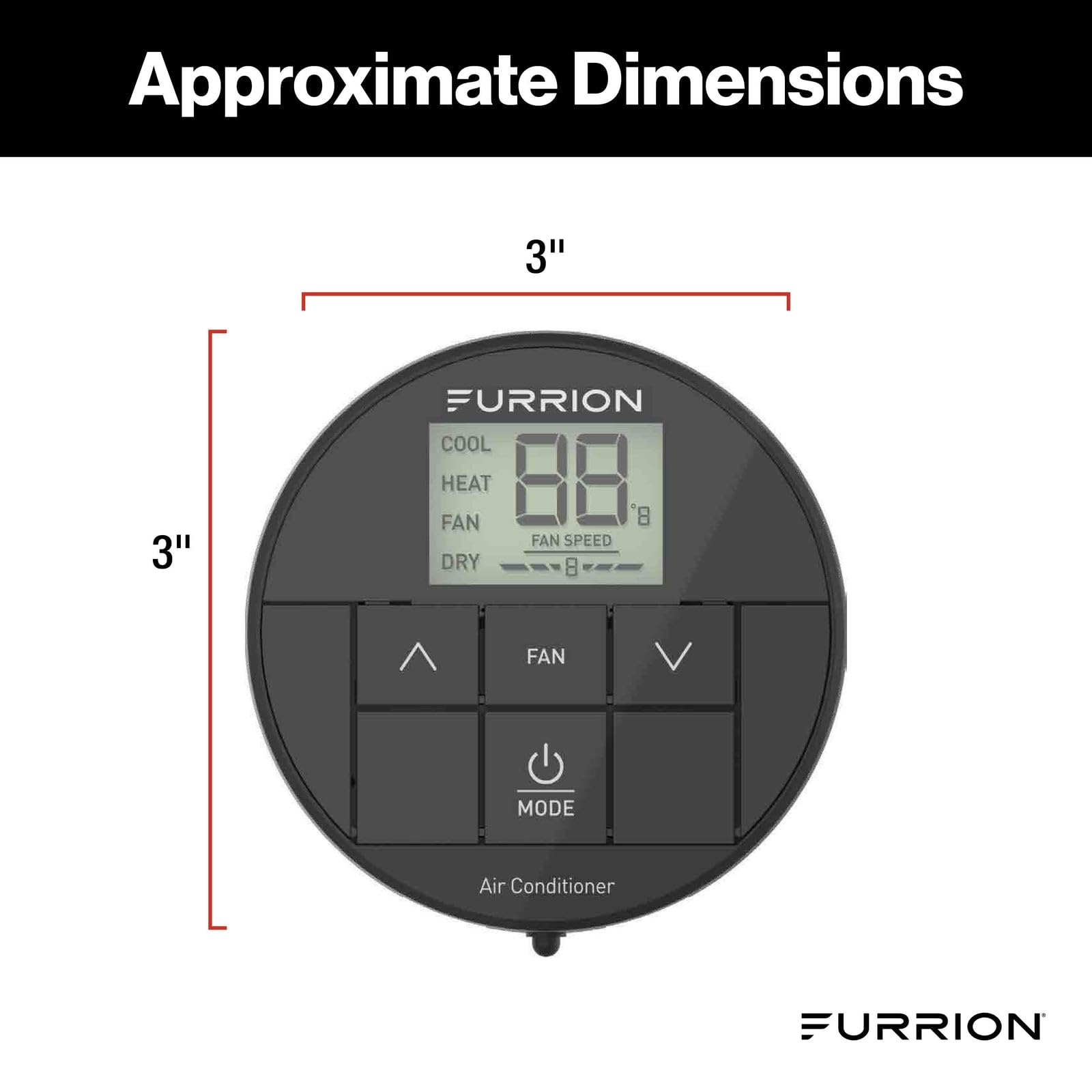 Furrion 2024042659 Lippert Enhanced Single Zone Backlit Led Wall Thermostat (R32)