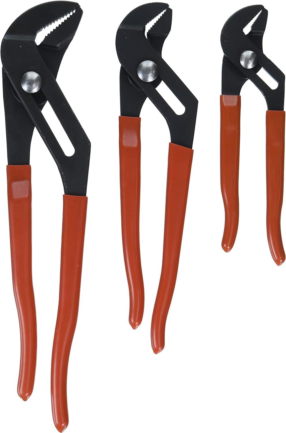 Crescent 3-Piece Dipped Handle Straight Jaw Tongue & Groove Plier Set - Premium Tool Set - Hand Tool with Black Phosphate Finish & Self-Locking Jaw - RT200SET3-05