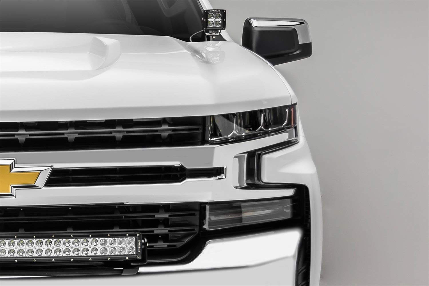 ZROADZ Front Bumper Top LED Kit 2019-2022 Chevrolet Silverado 1500, Incl. (1) 30 Inch LED Curved Double Row Light Bar - PN #Z322282-KIT