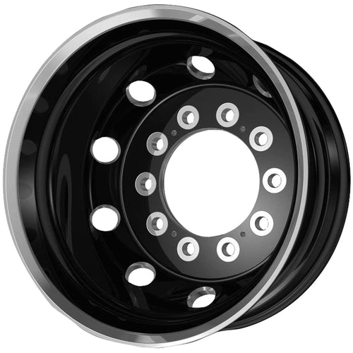 ATX JOURNEY AO404 S-BLK POL LP Wheel with Aluminum (22.5 x 8.25 inches /10 x 285 mm, -168 mm Offset)