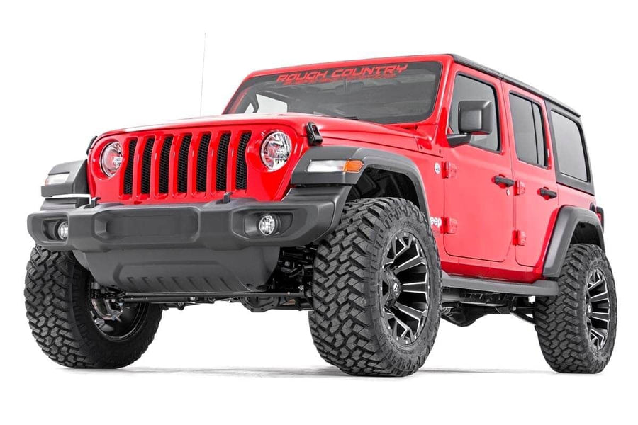 Rough Country 2.5" Lift Kit for Jeep Wrangler JL Unlimited w/ N3 Shocks (2018-2023) 4-Door (Non-Rubicon Models) - Fits up to 35" Tires