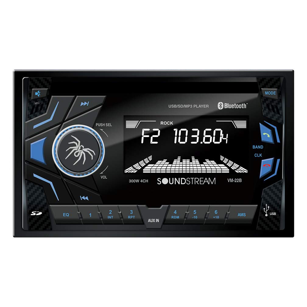 Soundstream WM-22B Digital Media Receiver Single DIN with 32GB SD/USB Playback/AM/FM Receiver/Bluetooth