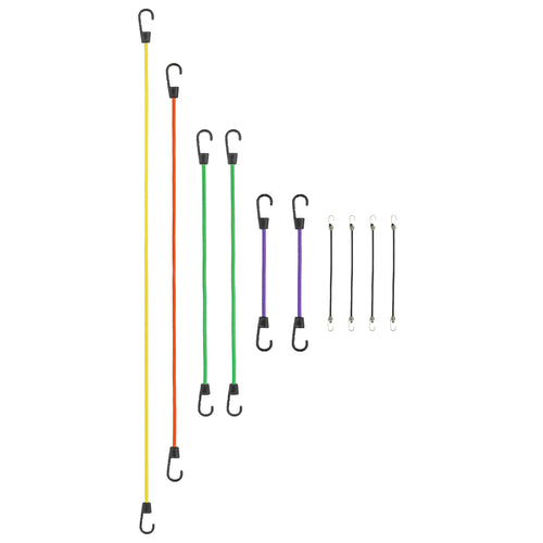 Adjustable SmartStraps Bungee Cord, Assorted Colors, 10 Pack – Includes Two 12”, Two 24”, One 36”, One 48”, and Four Mini Bungee Cords – Ideal for Securing Luggage, Gas Cans, and Coolers to Vehicles