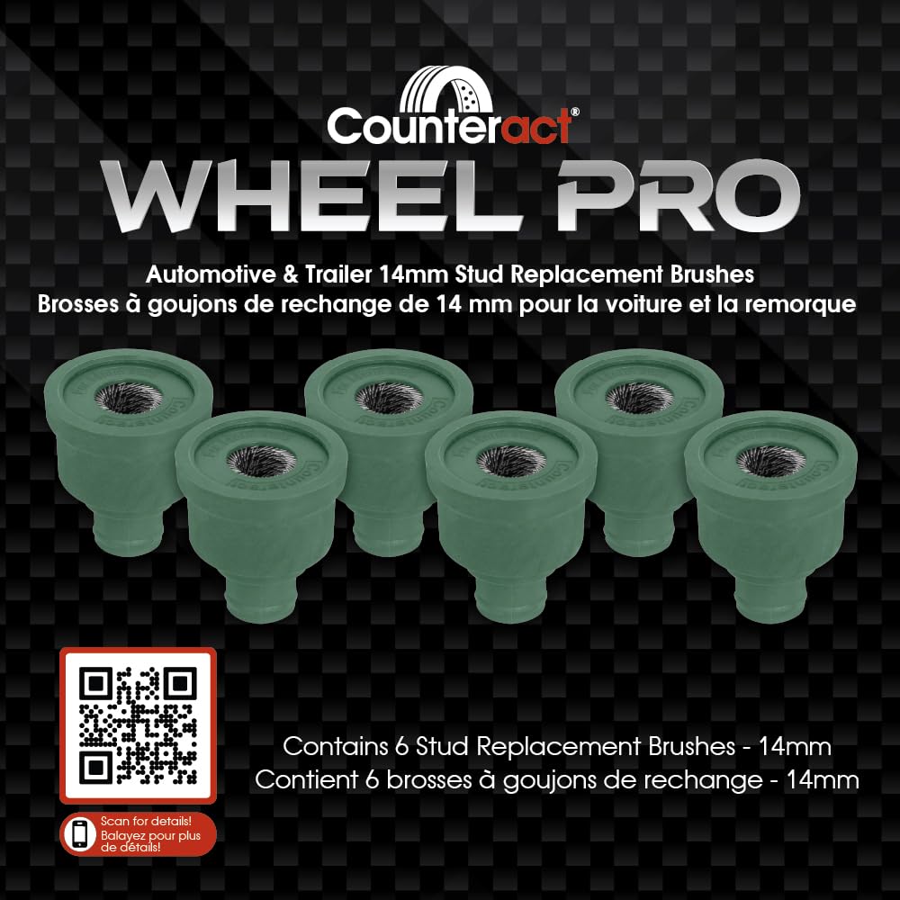 WP-SB14 Counteract 14mm Wheel Pro Stud Brush -6 pk - Clip in