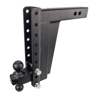 2.5" BulletProof Hitches Adjustable Extreme Duty Trailer Hitch (36,000 lb. Rating) - 12" Drop/Rise with 2" and 2 5/16" Dual Ball - Powder Coat, Solid Steel, Corrosion-Resistant