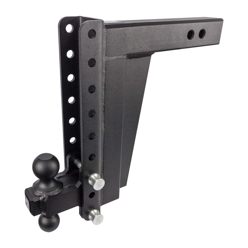 2.5" BulletProof Hitches Adjustable Extreme Duty Trailer Hitch (36,000 lb. Rating) - 12" Drop/Rise with 2" and 2 5/16" Dual Ball - Powder Coat, Solid Steel, Corrosion-Resistant