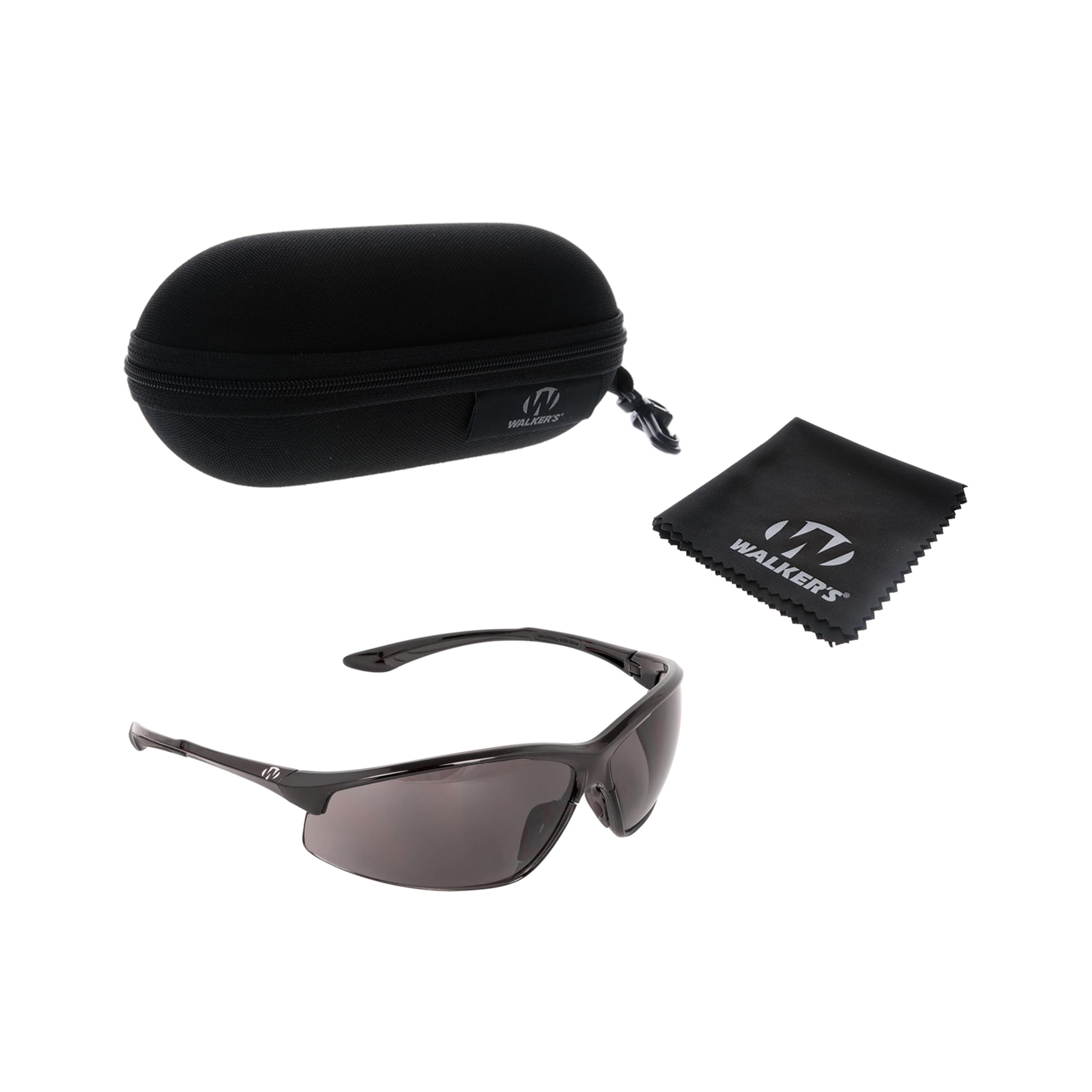 Walker's Tanker IKON Open Full Frame Shooting Glasses | Impact-Resistant Non-Slip Frame Range Shooting Protective Ballistic Glasses, Microfiber Lens Cloth & Carry Case Included, Smoke