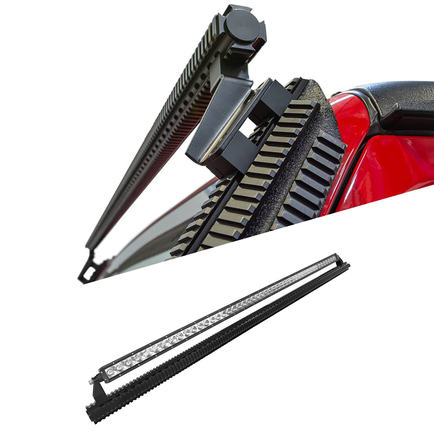 D-JL-190053-RF | DV8 Offroad Roof Mount for DV8 Offroad D-JL-190052-PIL | PIC Rail Accessory System | Multiple Mounting Positions Along Slotted Rail