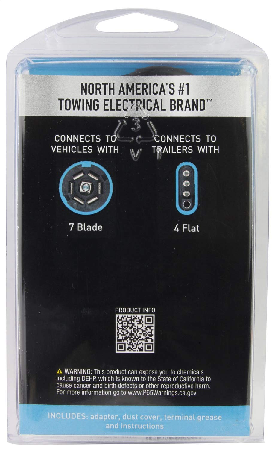 Hopkins Towing Solutions Endurance 47348 Easy-Pull LED Test 7 Blade to 4 Flat Flex Adapter