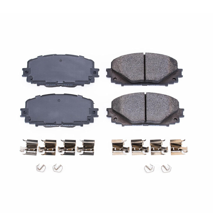Power Stop Brake Kit Front For Toyota Yaris 2012-18 - Ceramic Brake Pads With Installation Hardware, 17-1628