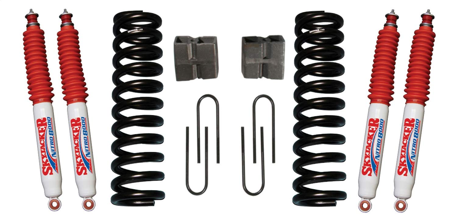 Skyjacker Suspension Lift Kit 176PK-N w/Shock Nitro Shocks 6 in. Lift Incl. Front Coil Springs Rear U Bolt Kit Rear Block