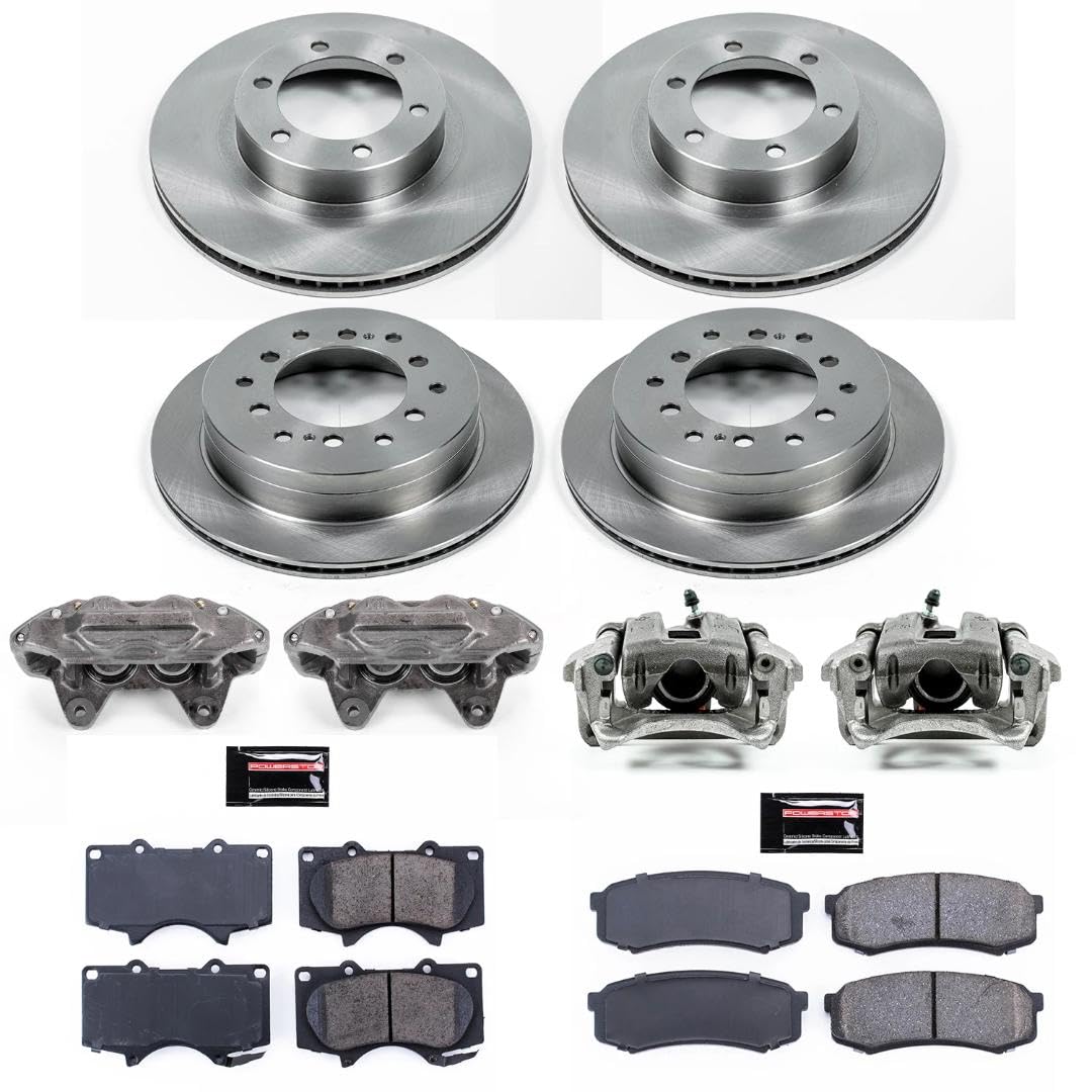 Power Stop KCOE2422A Replacement Autospeciality Front and Rear Caliper Kit- OE Rotors | Ceramic Brake Pads | Calipers For Lexus GX470 2003-2009 [Vehicle Specific]