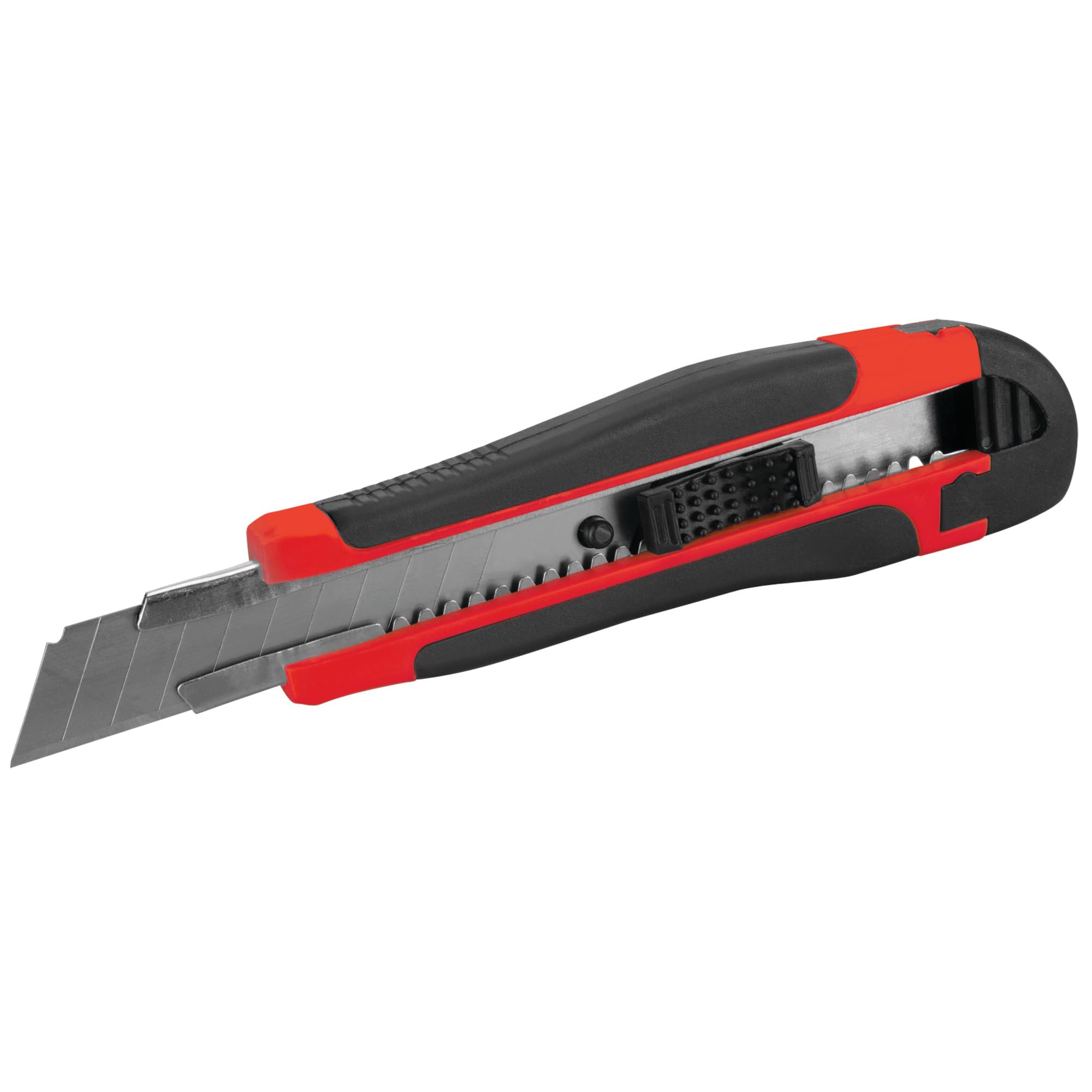 W5049 Performance Tool 4 pc. Tool Set: Features Double-Ended Screwdriver with Phillips #2 and Slotted 3/16-in Ends, 10-ft Tape Measure, 6/1/2-in Utility Knife with 5 Replacement Blades, Red/Black