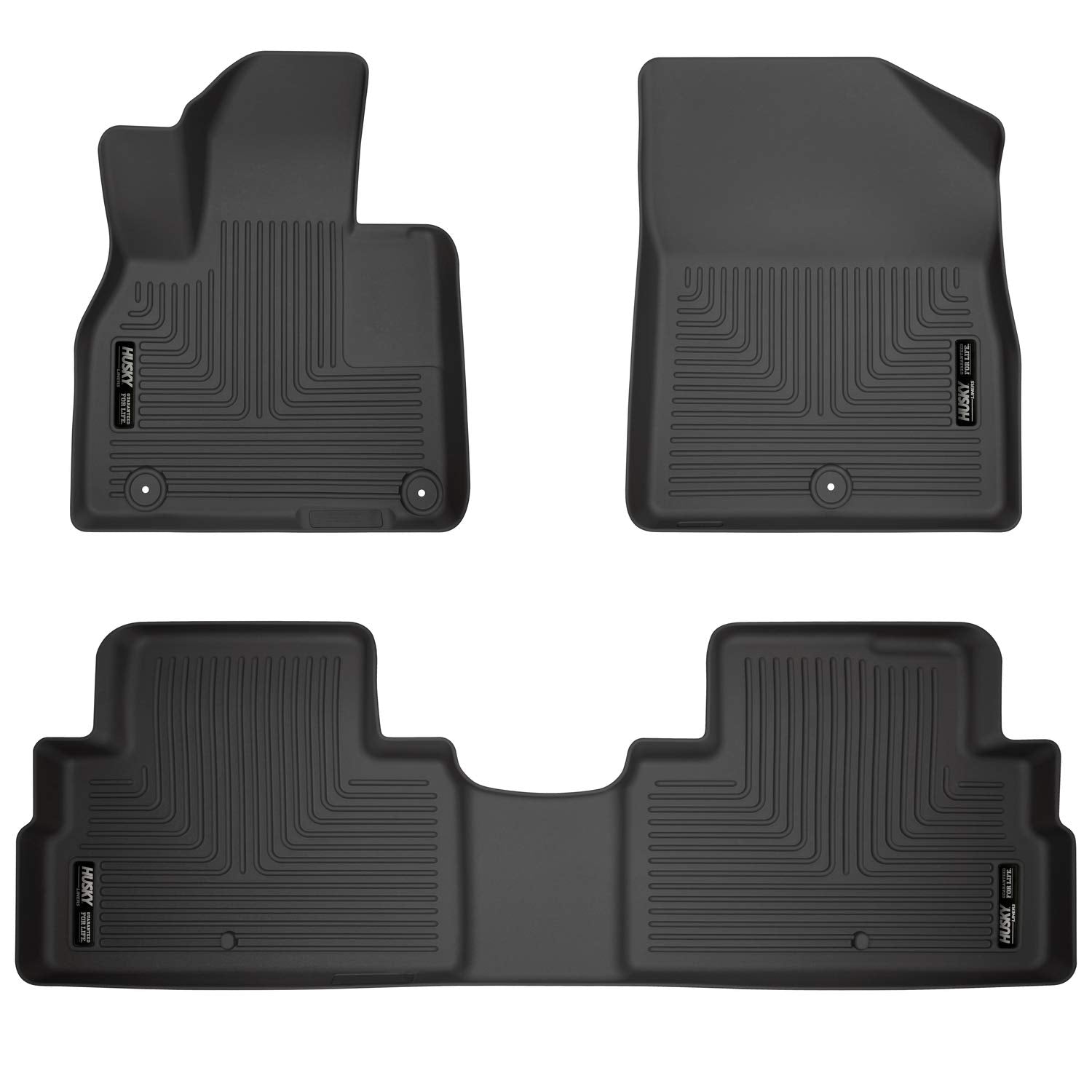 Weatherbeater Husky Liners Floor Mats | Fits 2020-2025 Hyundai Palisade | Front & 2nd Row, 3-pc Black - 95711