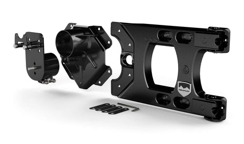 Alpha Hinged Carrier TeraFlex 4838150 & Alpha HD Adjustable Spare Tire Mounting Kit-Complete , black