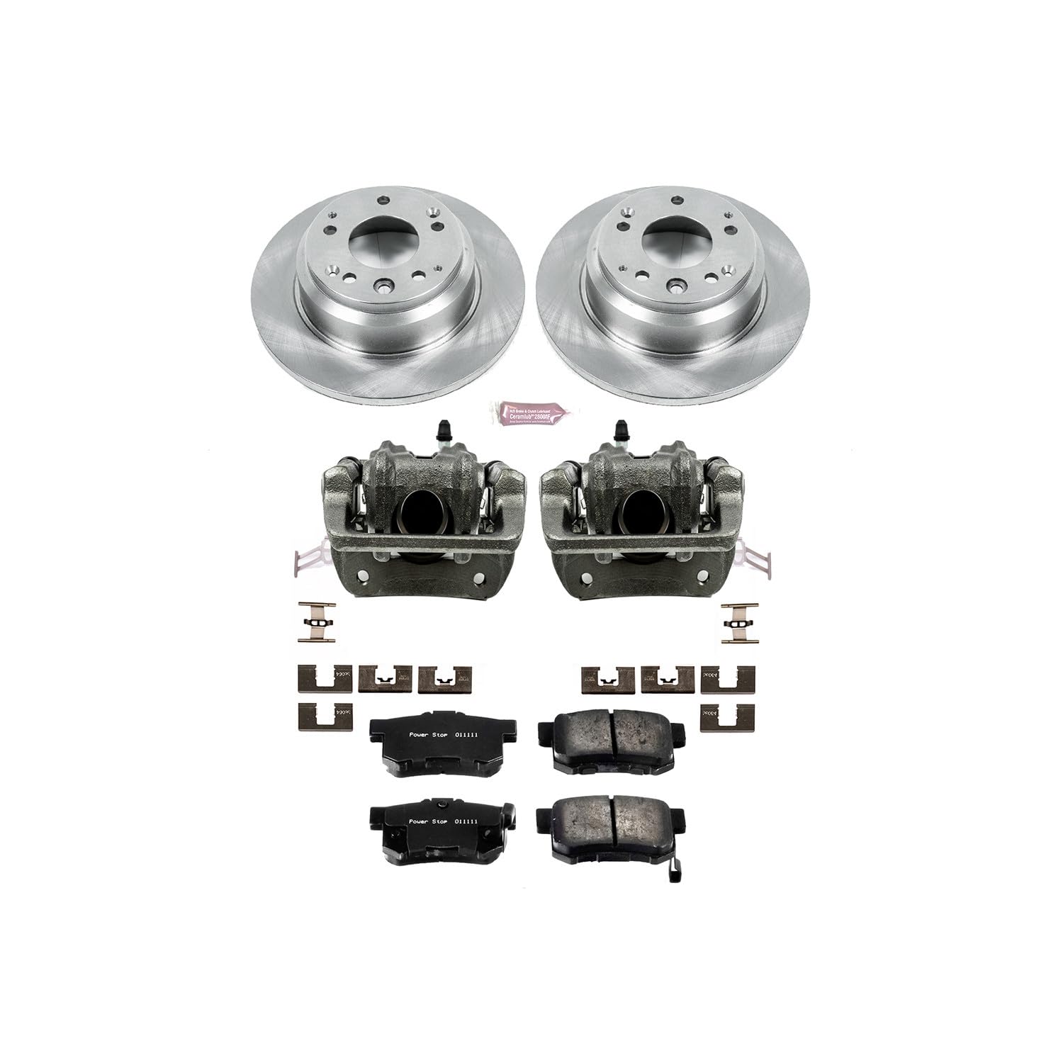 Power Stop KCOE709 1-Click Autospecialty OE Replacement Brake Kit with Calipers For Acura RL 1996-1998, Honda Odyssey 1995-1998, Isuzu Oasis 1996-1999 [Model Specific]