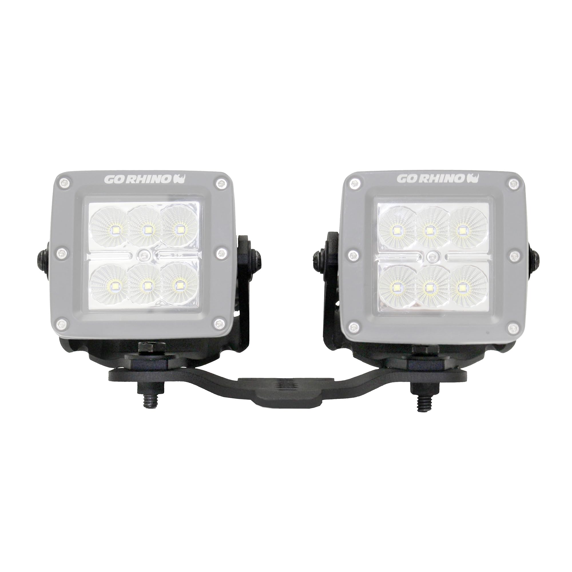 XE Hard Top LED Light Mounts Go Rhino for Two 3" LED Cubes | Mild Steel, Textured Black | 731030T