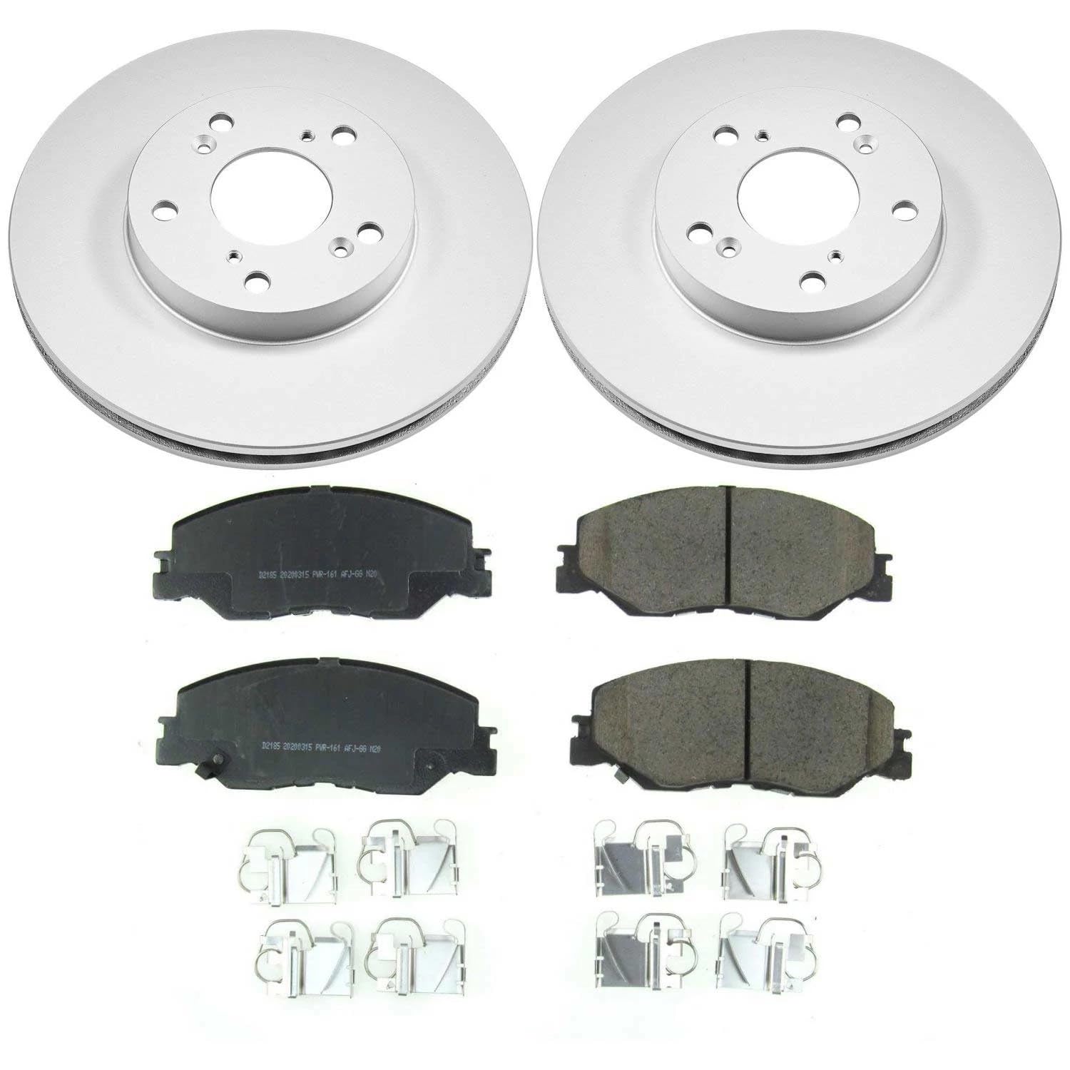 Power Stop Z17 CRK8318 Coated Rotor Kit-Coated Brake Rotors, Ceramic Brake Pads For Honda Civic 2022, Honda Insight 2019-2022 [Model Specific]