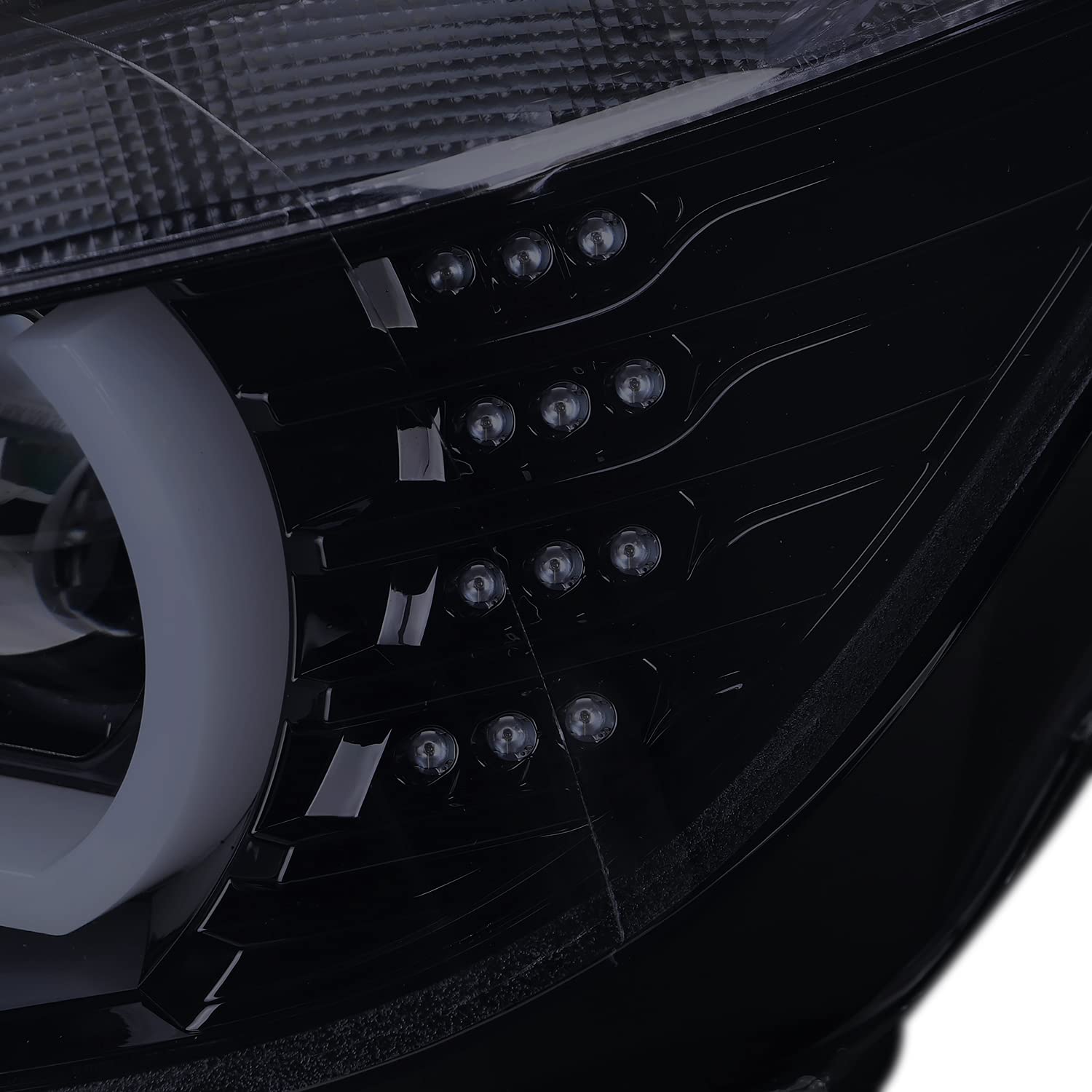 Dual U-Bar Projector Headlights 2012-2015 F30 3 Series Sedan w/ LED Turn Signal Lights (Chrome Housing/Smoked Lens)