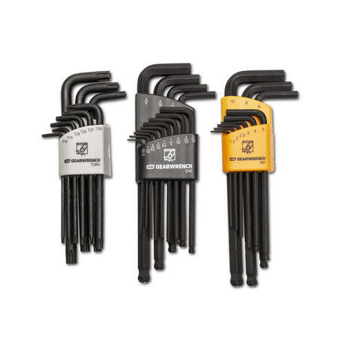 31 Piece GEARWRENCH Magnetic Long Ball End SAE/Metric/Torx Hex Key Set - 83527, Large