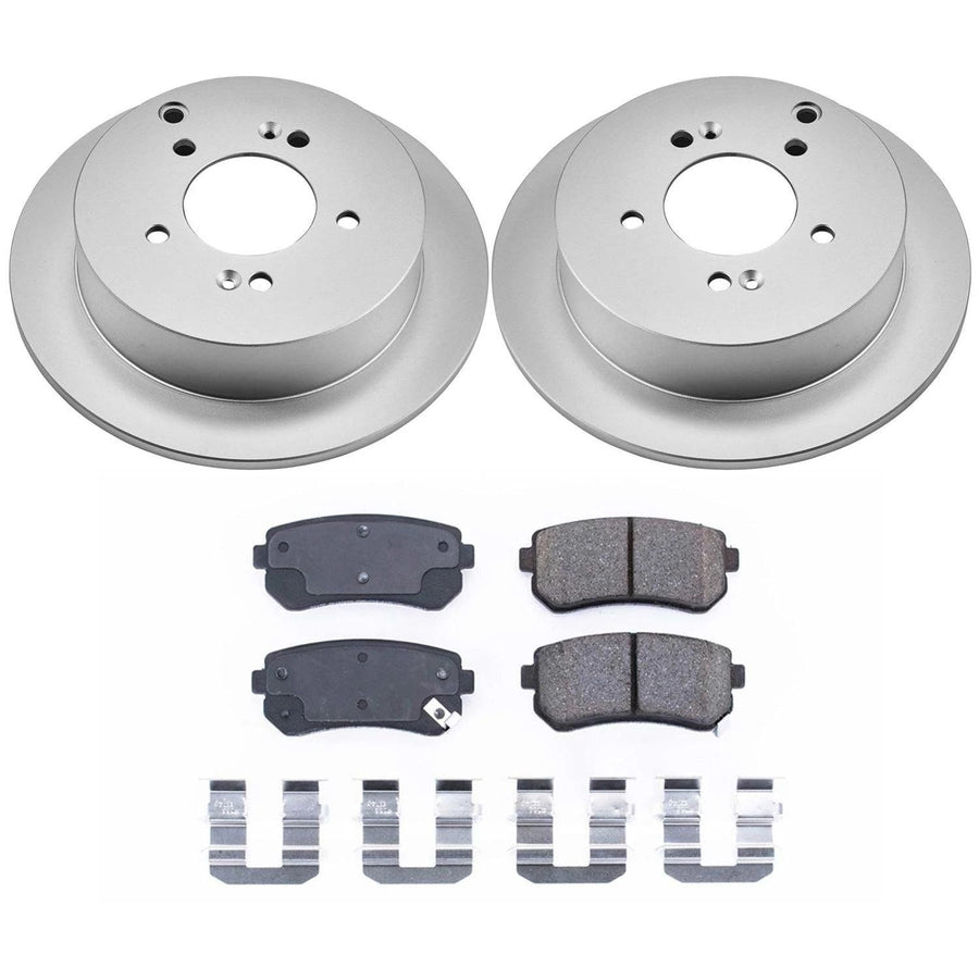 Power Stop CRK5394 Brake Rotor & Coated Ceramic Brake Pads- rear For Hyundai Tucson 2010-2015, Kia Sportage 2011-2016 [Model Specific]