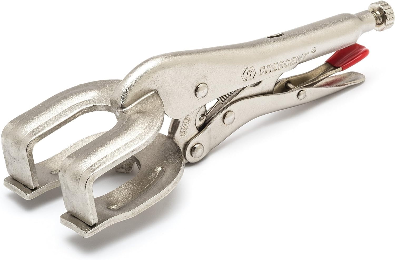 Locking Crescent Welding Clamp - Heavy-Duty Clamp for Metal Working with Hex Key Recess & Compound Action - C9WN - 9", Red