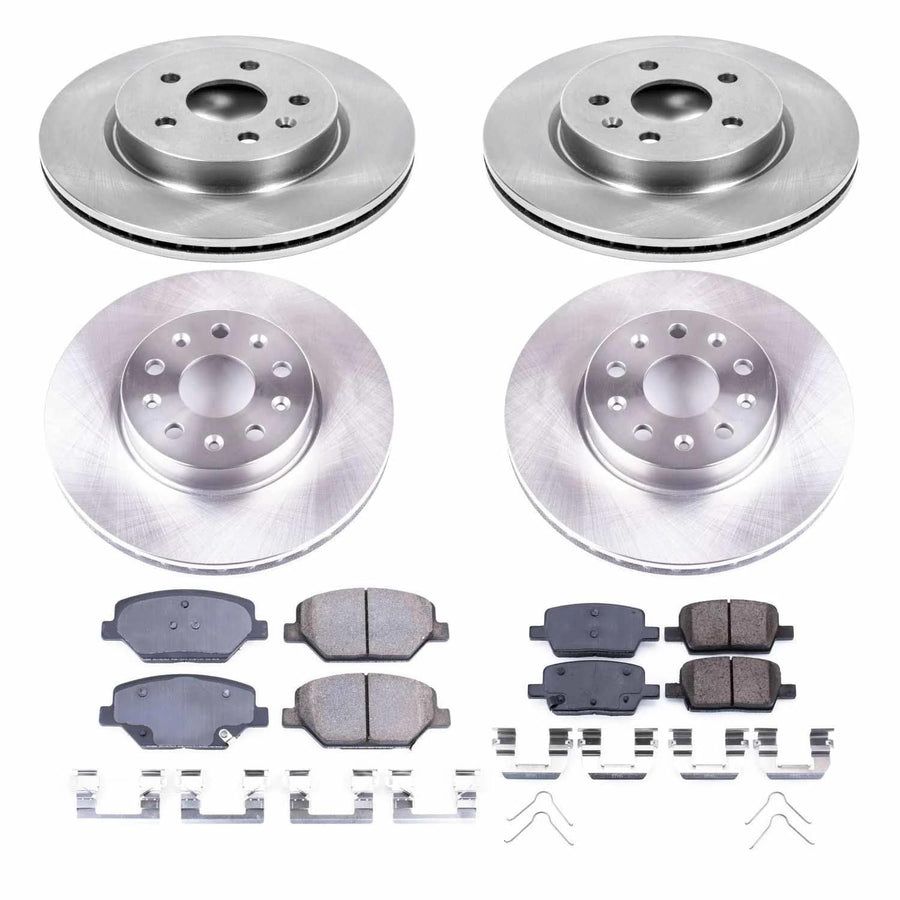 Power Stop KOE7296 Replacement Brake Kit-OE Front and Rear Brake Rotors & Ceramic Brake Pads For Chevrolet Camaro 2016-2021 [Model Specific]
