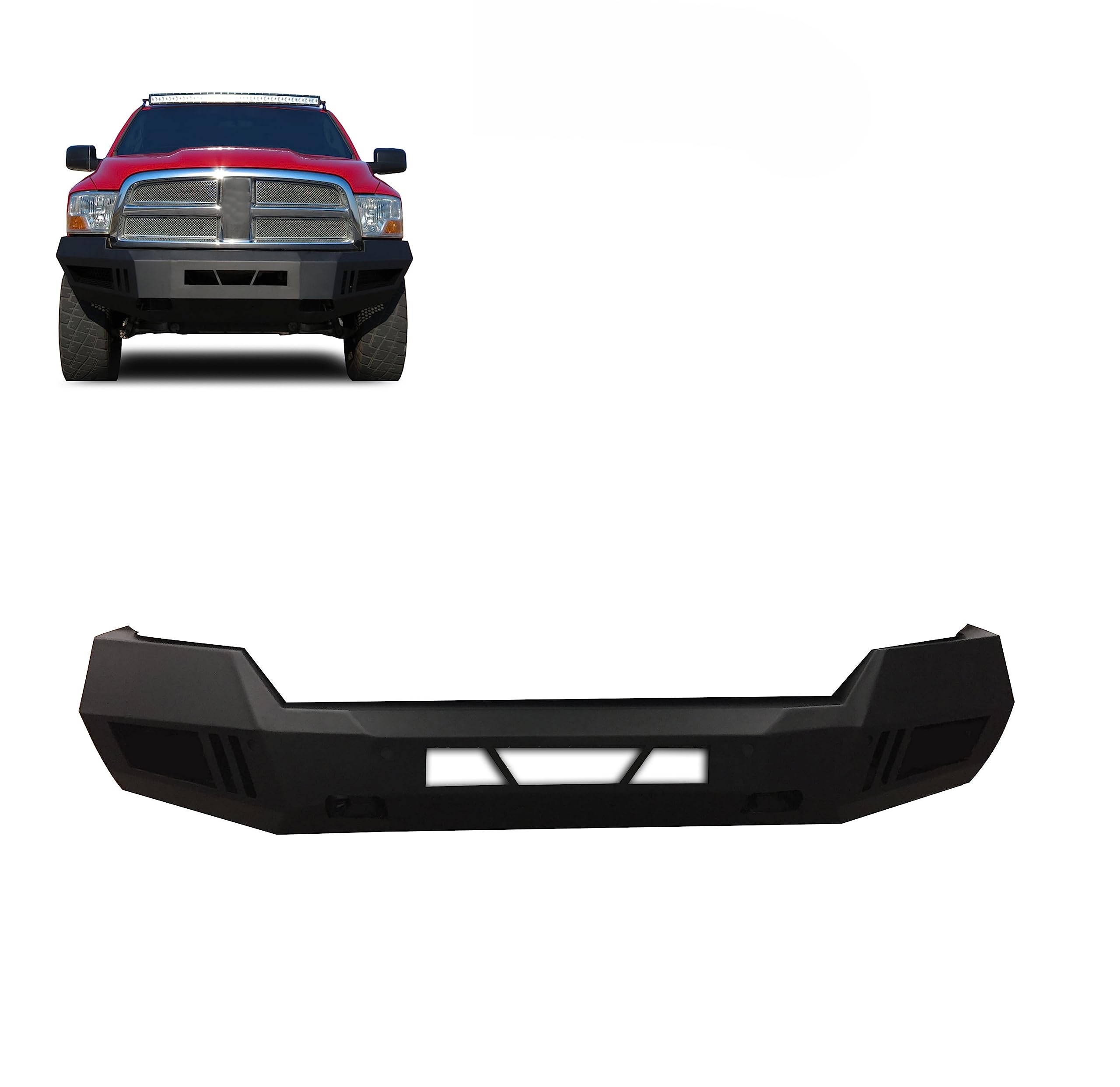 Heavy Duty Black Horse Armour Front Bumper Armour I Front Bumper Matte Black Compatible with 2009-2010 Dodge Ram 1500|2011-2012 Ram 1500-AFB-RA09