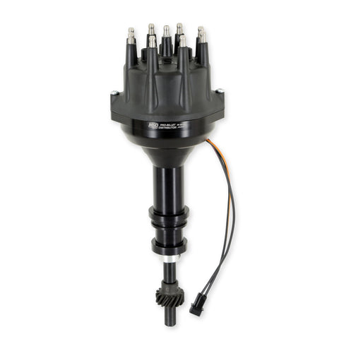Small Diameter MSD Pro-Billet Distributor, Iron Gear, Black 85783