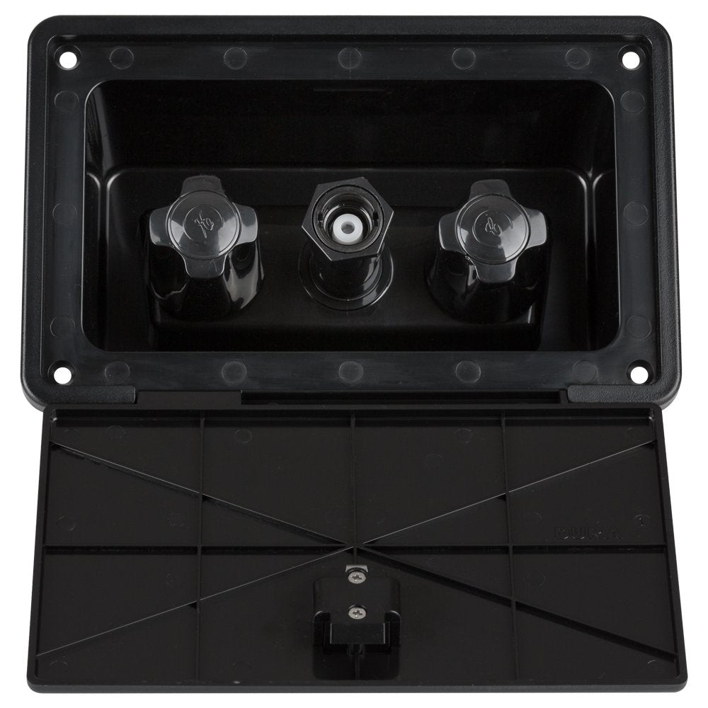 Dura Faucet RV Exterior Spray Box with Hot/Cold Quick Connect Faucet DF-SA185-BK (Black)