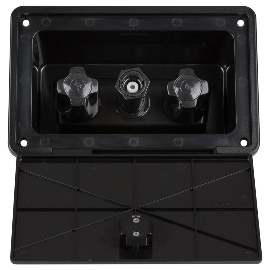 Dura Faucet RV Exterior Spray Box with Hot/Cold Quick Connect Faucet DF-SA185-BK (Black)