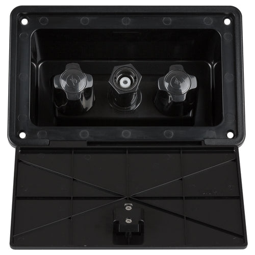 Dura Faucet RV Exterior Spray Box with Hot/Cold Quick Connect Faucet DF-SA185-BK (Black)