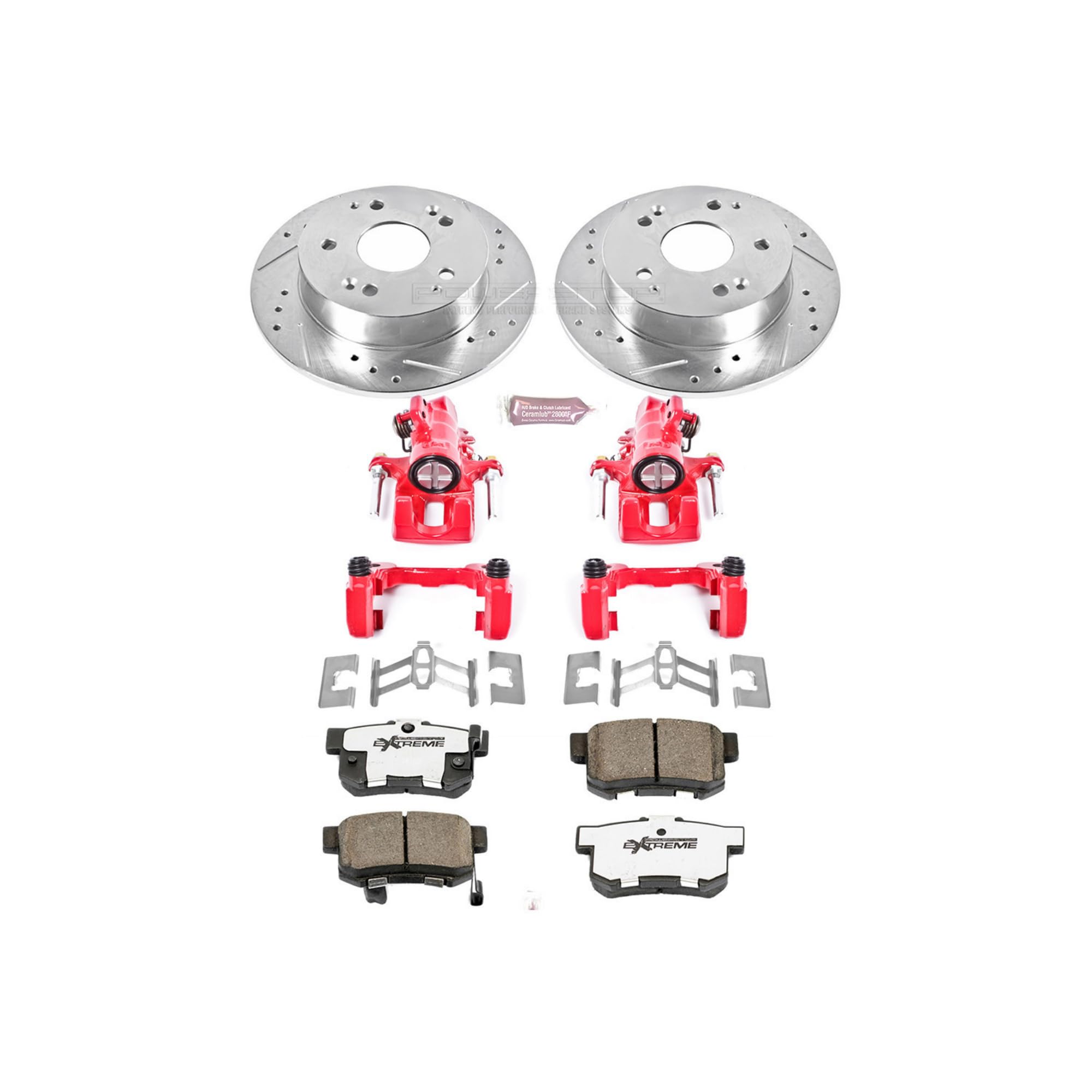 Power Stop Rear KC2270A-26 Z26 Street Warrior Brake Kit Honda Acura For Acura RSX 2002-2006, Honda Civic 2004-2005 [Model Specific]