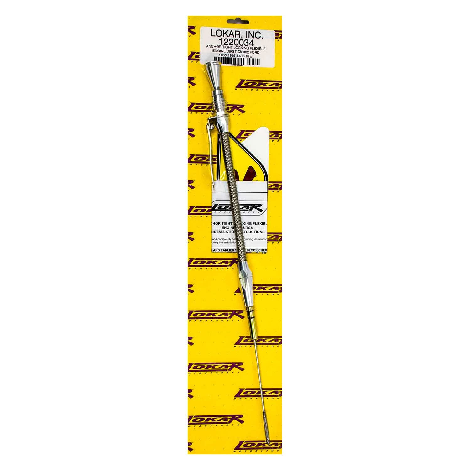 Brite Locking Flexible Engine Dipstick Lokar 1220034 for Ford 302 5.0