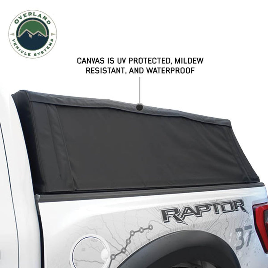 Explorer Soft Shell - Overland Vehicle Systems - Black Diamond Canvas and Aluminum Frame 2019-2026 RAM 1500/TRX