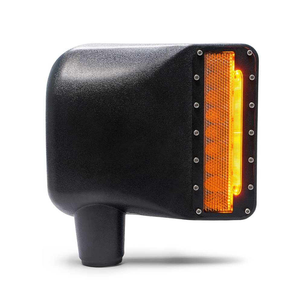 Mirror Cover with Auxiliary Lights DV8 Offroad for 07-18 Wrangler JK | Integrated LED Lights and Turn Signal Lights | Replacement Cover | Sold as Pair | BCM27W3W