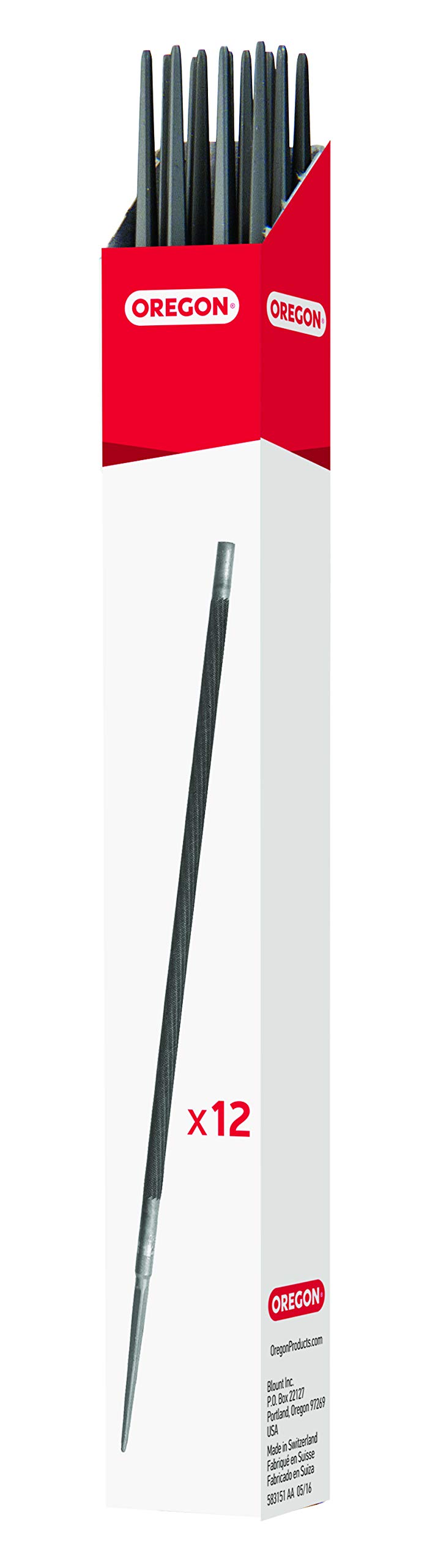 OREGON 8-Inch 4.5mm Round Saw File, 12-Pack