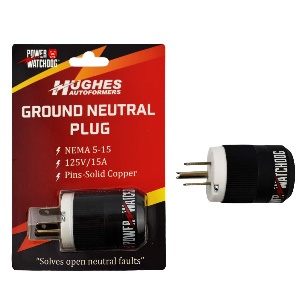 Power Watchdog, Neutral Ground Bonding Plug – Ground‑Neutral Plug for RV & Generator, Resolves Floating Neutral/Open Ground, GNBPLUG