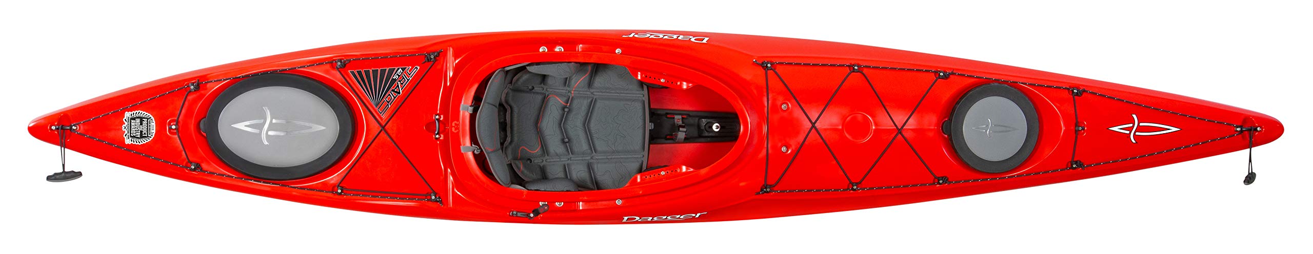 Dagger 12.5 Large Stratos | Sit Inside Touring Kayak | Open Water and Surf | 12' 6" | Red