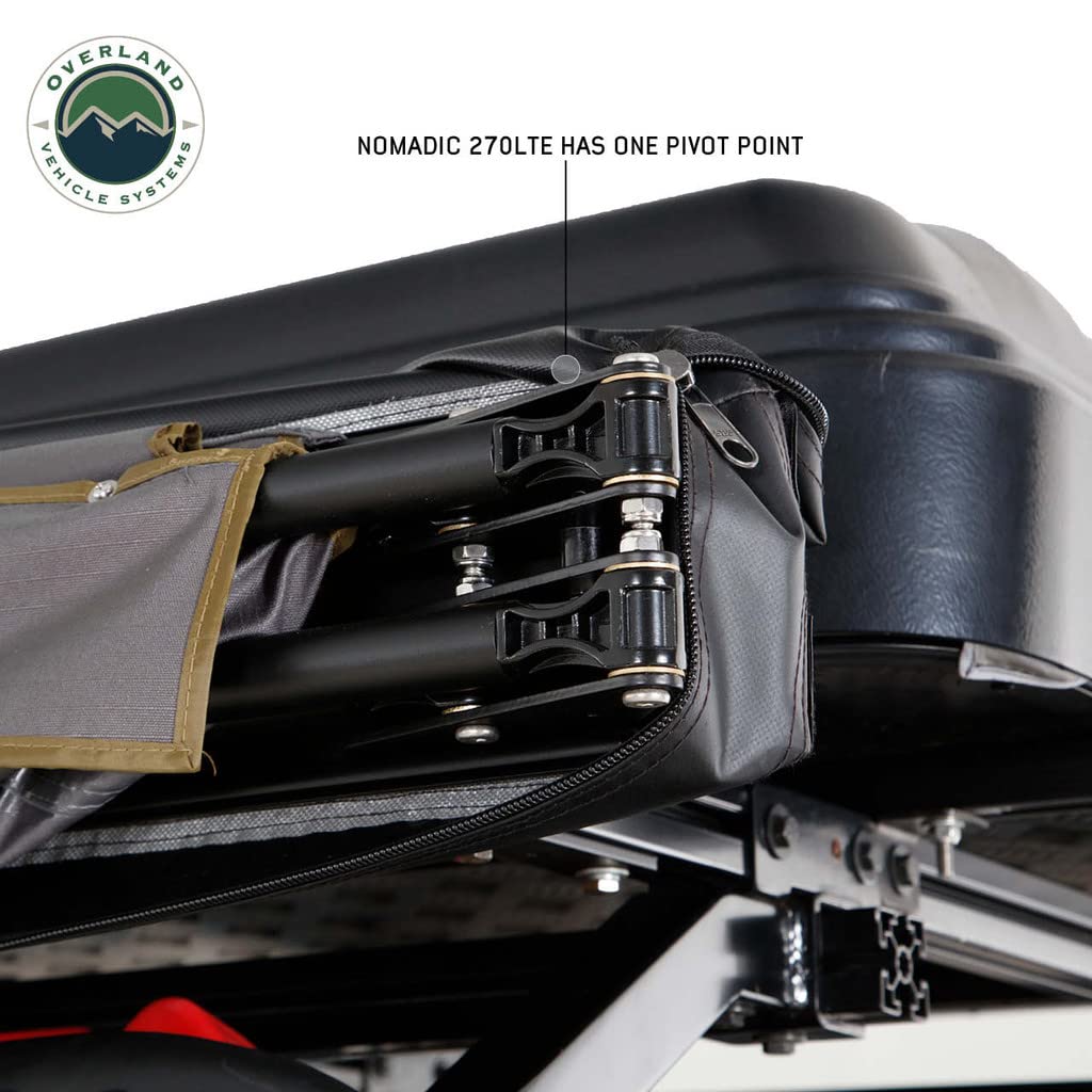 Overland Vehicle Systems Nomadic 270 LTE Drivers Side Awning | Dark Gray | Includes Black Travel Cover | 19679907
