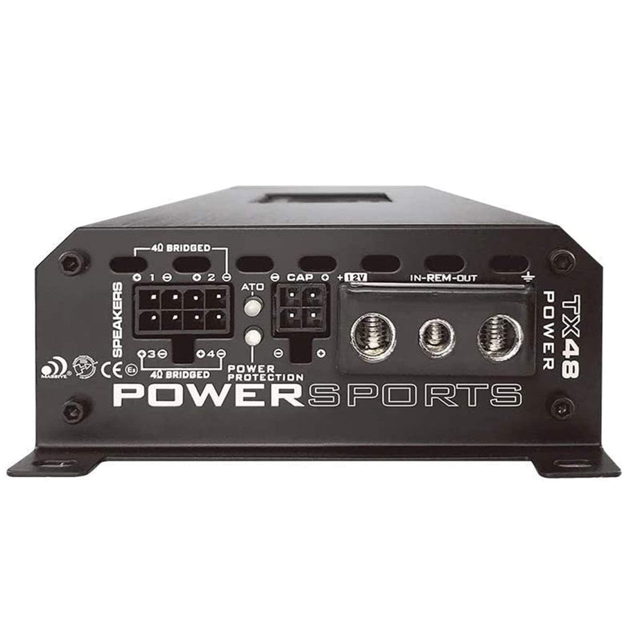 Massive Audio 200W x4 TX48 Bluetooth Marine Amplifier | 4-Channel Waterproof Amp, Full-Range Class D Power for Boats, UTV, ATV & Outdoor Audio Systems