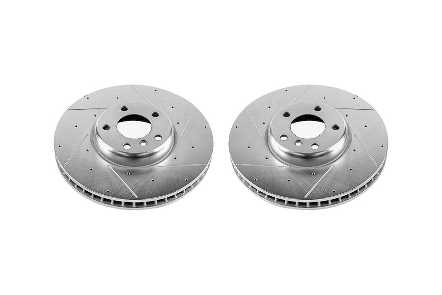 Power Stop Front EBR1230XPR Drilled and Slotted Evolution Rotor Pair